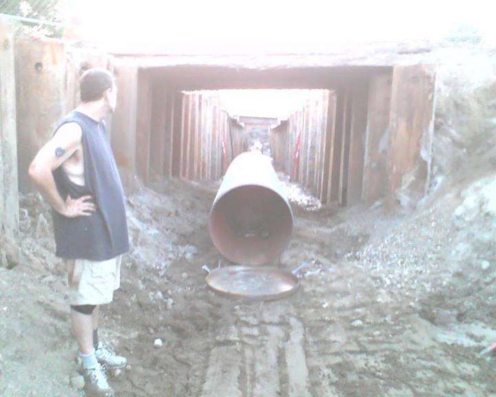 Chris looking into a section of Line 6B before skateboarding into it on the morning of his birthday.